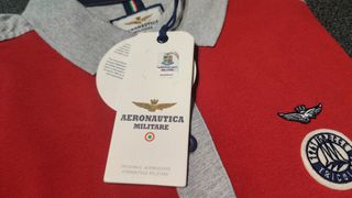 Polo Aeronautica Militare rojo-gris