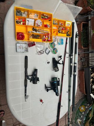 Cañas y equipo pesca.