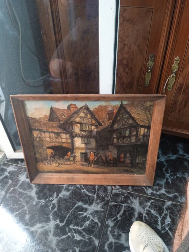 Cuadro antiguo caza F.M.Bennett 1929