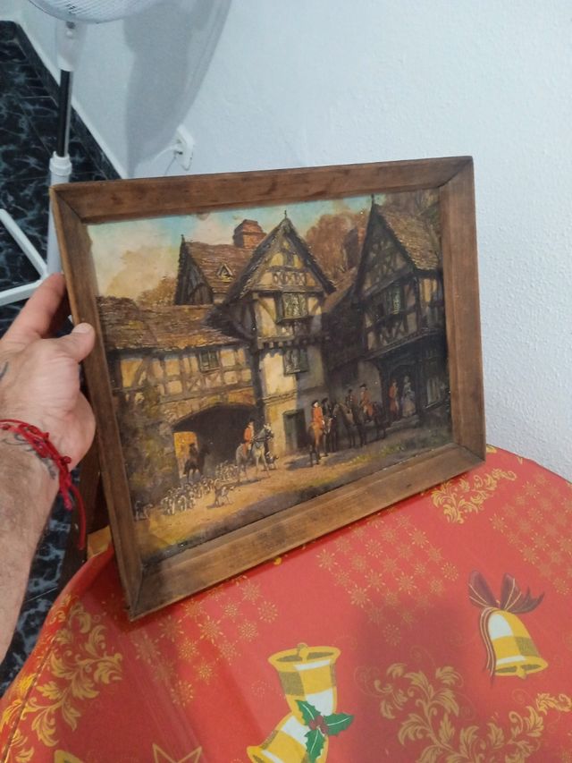 Cuadro antiguo caza F.M.Bennett 1929