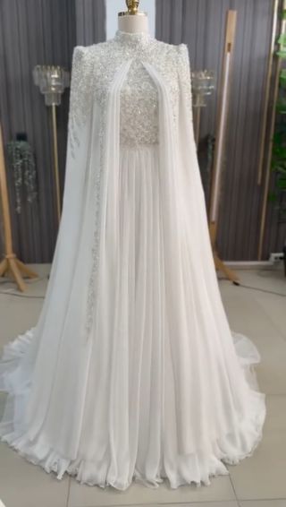 Vestido novia blanco modesto