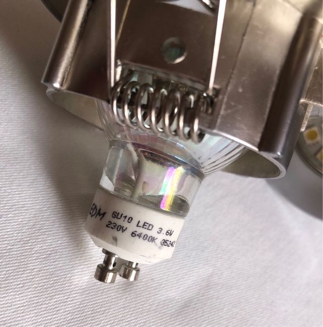 3 Focos LED empotrables - Plata