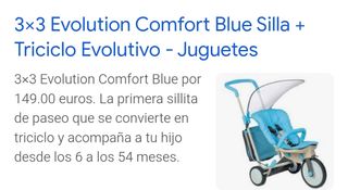 3x3 Evolution Comfort Blue Triciclo