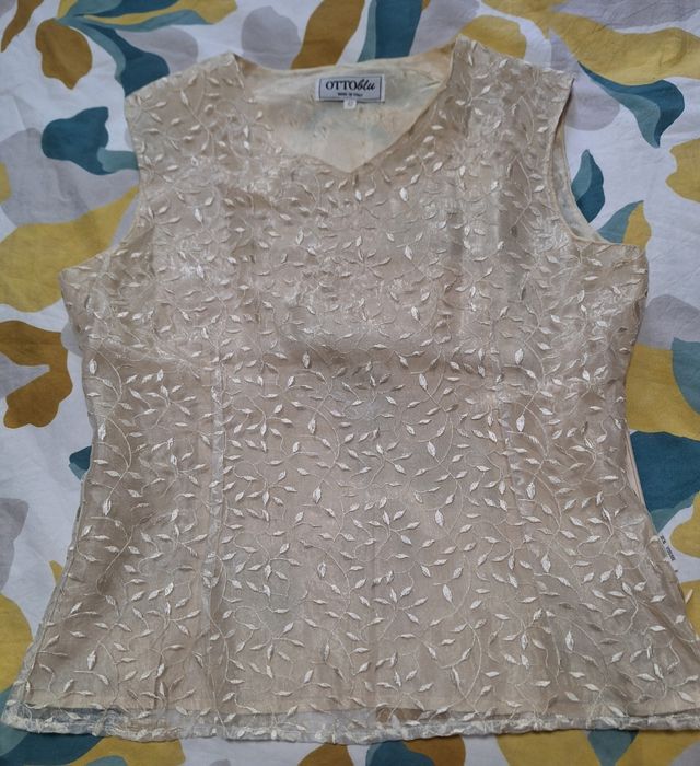 Blusa Ottoblu beige bordada
