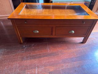 Mesa centro madera - cristal