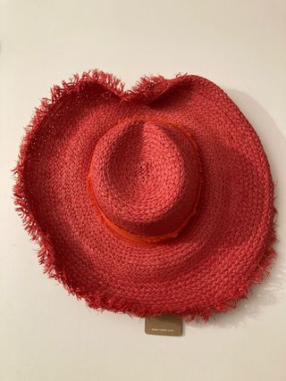 Sombrero playa rojo anaranjado