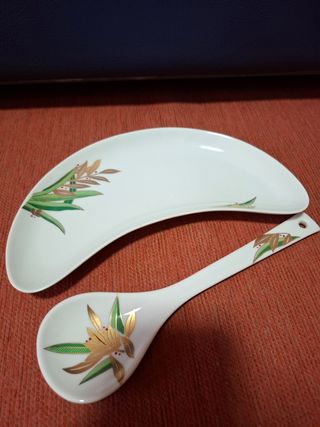 Ciotola e cucchiaio porcellana set
