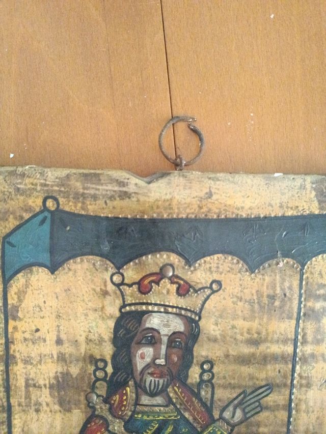 Antico trittico dipinto a mano