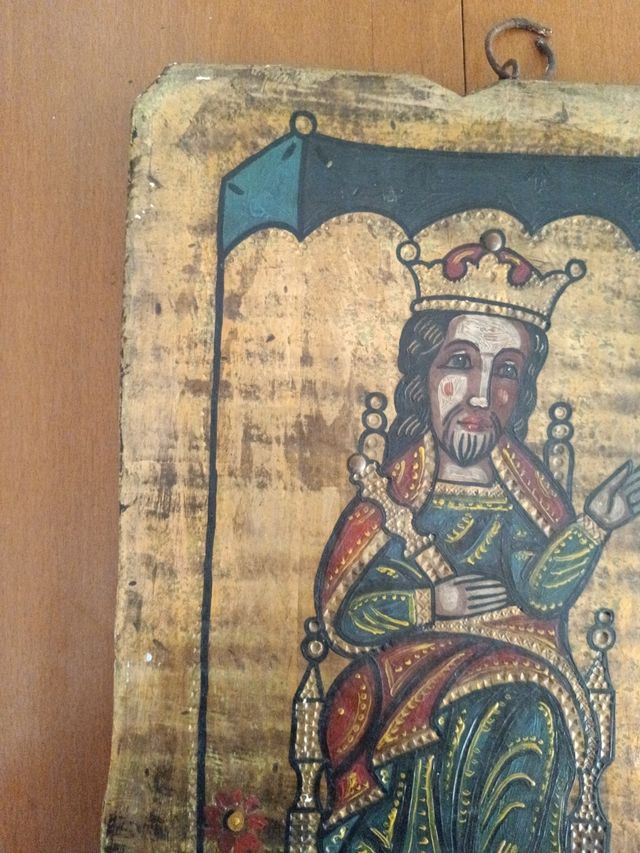 Antico trittico dipinto a mano