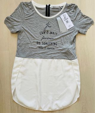 Camiseta texto combinada Bershka