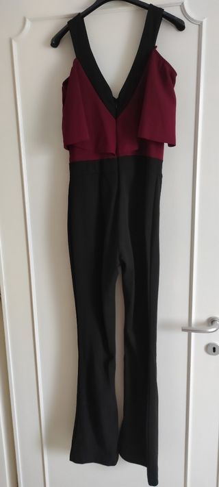 Tuta elegante donna rosso-nero