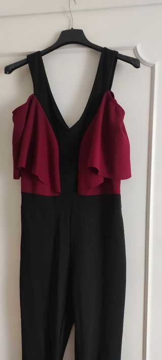 Tuta elegante donna rosso-nero