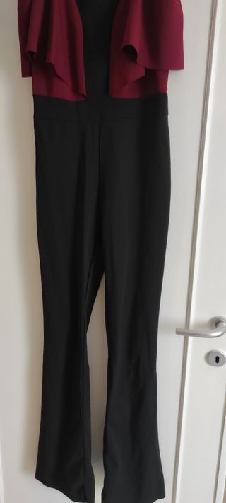 Tuta elegante donna rosso-nero