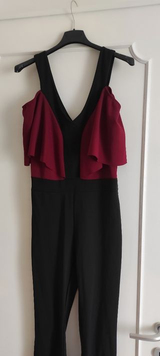 Tuta elegante donna rosso-nero