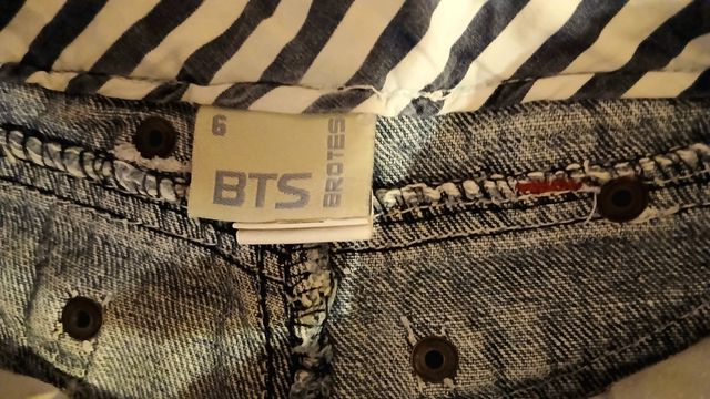 Minifalda vaquera niña - azul, blanco. Talla 6