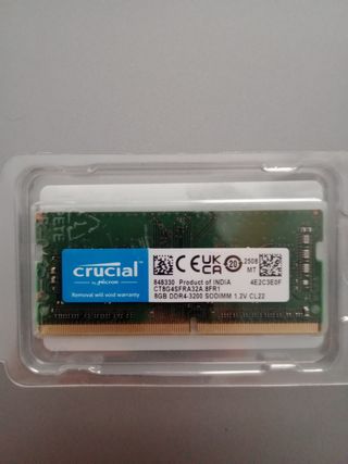 RAM Crucial 8GB DDR4 + SSD Kingston 500GB