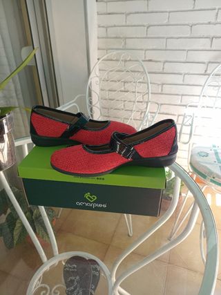 Manoletinas  rojas y negras