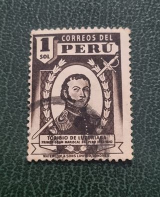 Sello Perú 1 Sol - Luzuriaga