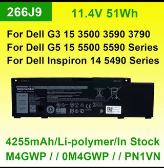 Batería portátil Dell G3 -Inspiron 11,4 V  51wh