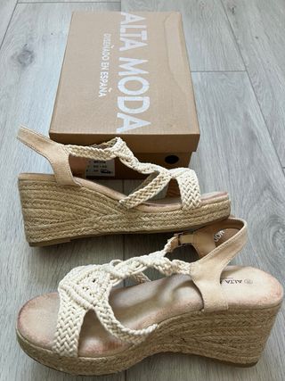 Sandalias Alta Moda esparto beige 39