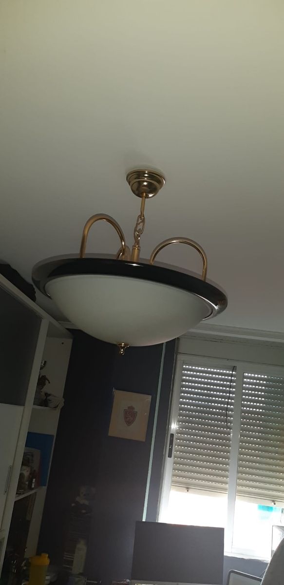 Lámpara techo 3 luces dorada