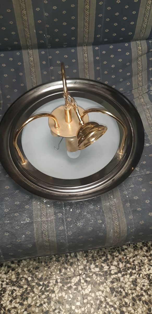 Lámpara techo 3 luces dorada