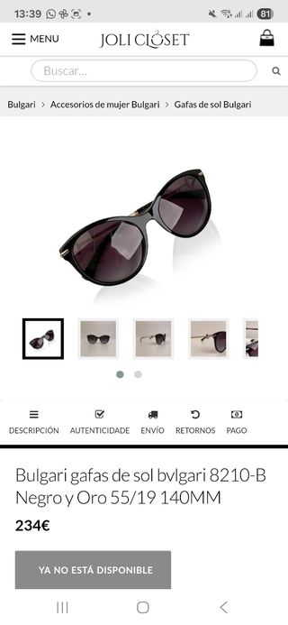 Gafas Bulgari 8210-B 55/19 140mm