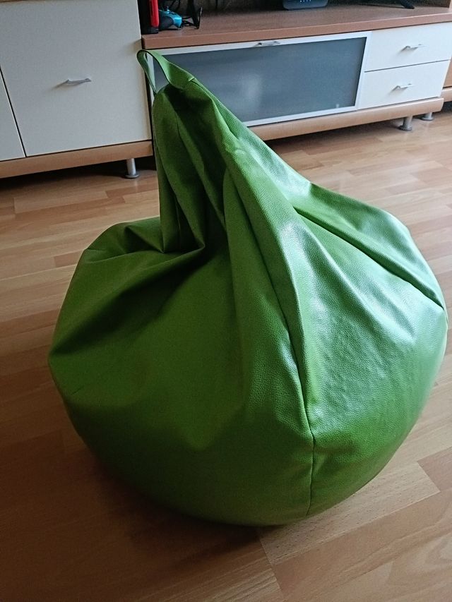 Puff pera verde - Piel sintética