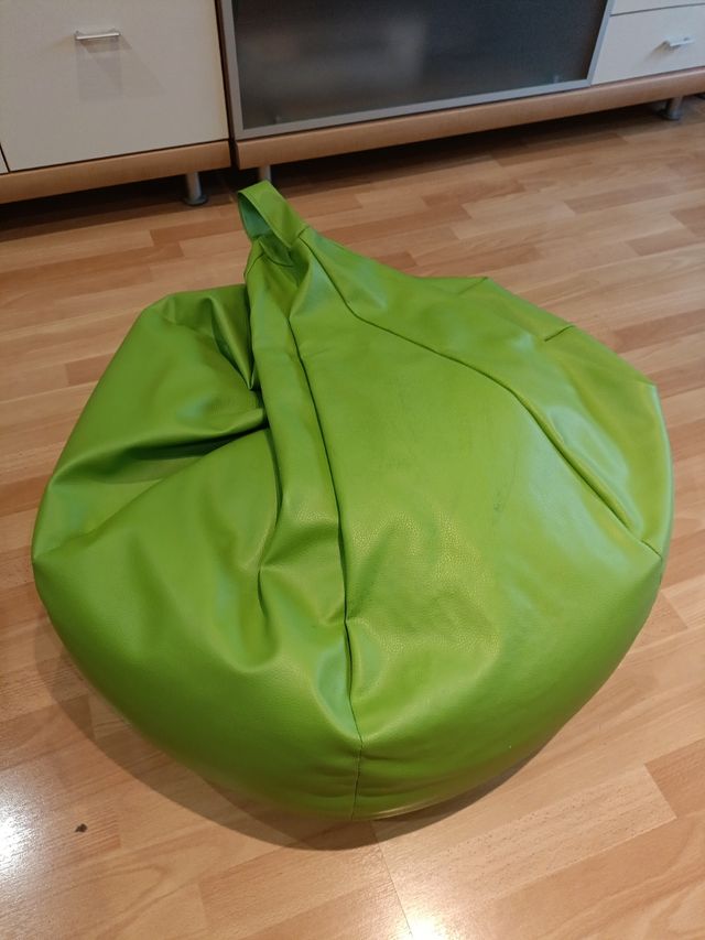 Puff pera verde - Piel sintética