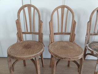 4 Sillas Madera Marca Mocholi Vintage