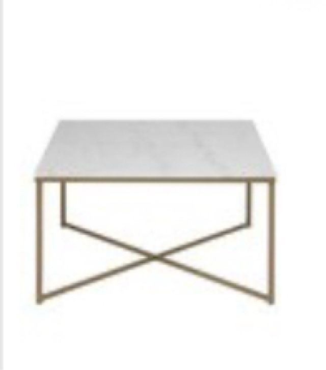 Mesa centro mármol blanco-dorado 