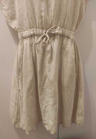 Vestido lino 100% beige M-L