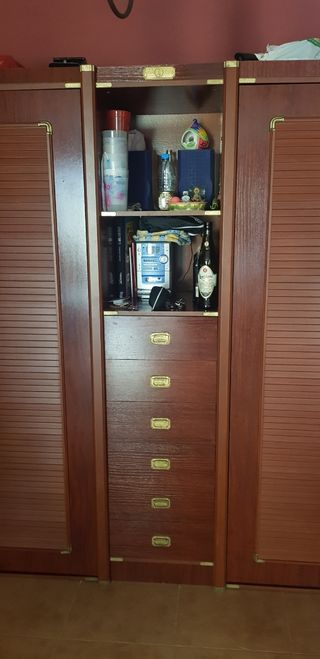 Mueble cama abatible madera marrón