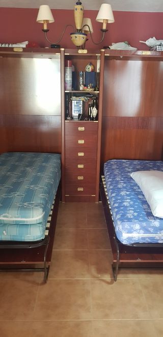 Mueble cama abatible madera marrón
