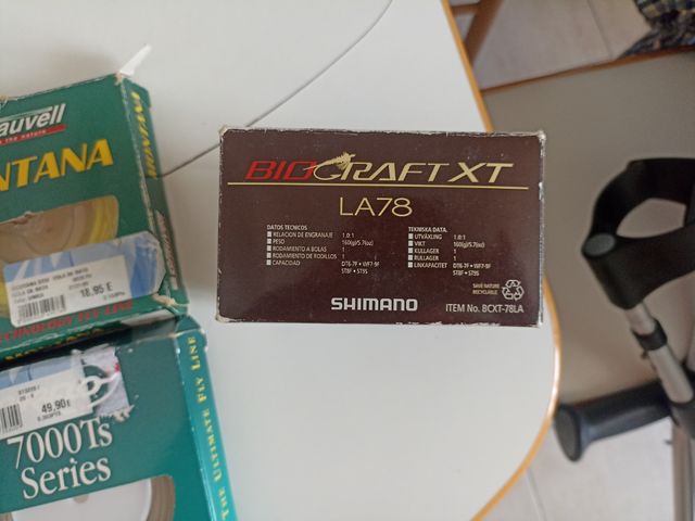 Carrete Shimano Biocraft + 5 líneas pesca, sin hus