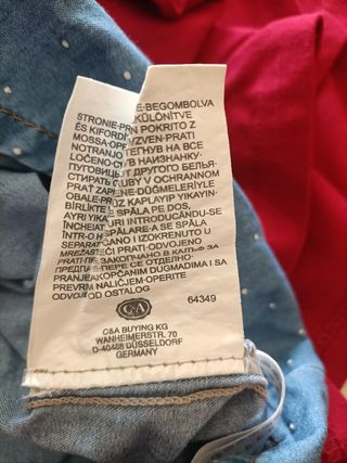 Camisa vaquera azul lunares - M