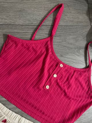 (2) Pijama Satén Marrón/pijama rosa