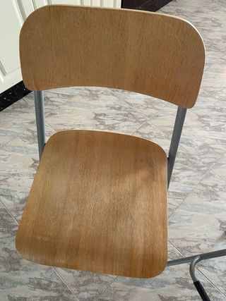 2 Sillas altas plegables - Madera y metal