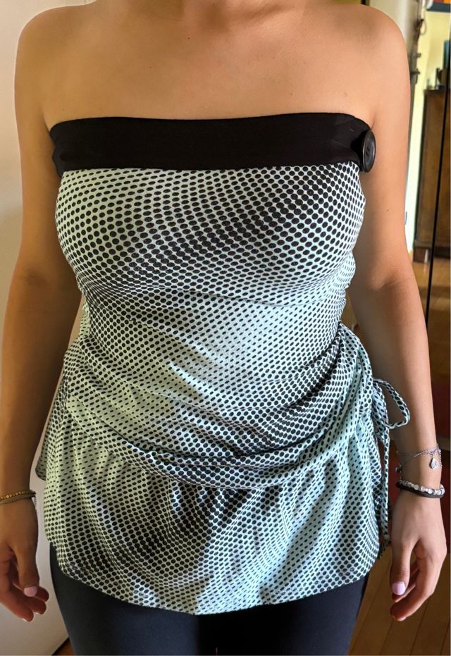 Top estivo senza spalline - nero, verde acqua