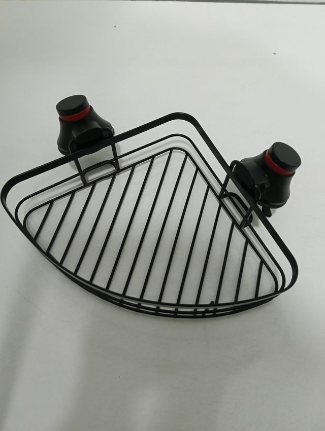 Estante ducha esquina - Ventosa - Negro