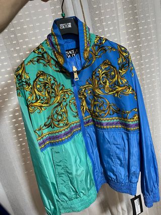 Chaqueta Versace Jeans Couture azul y verde menta