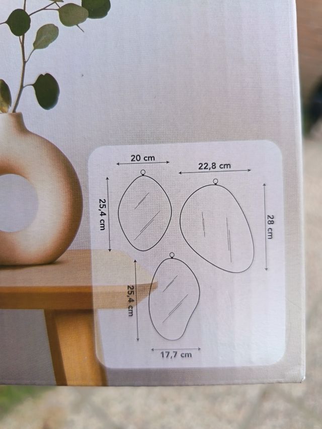 Specchi da parete oro - 3 pezzi