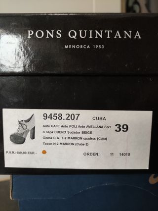 Zapatos de mujer con tacón Pons Quintana, talla 39