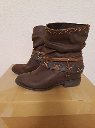 Botín cuña mujer marrón -talla 37