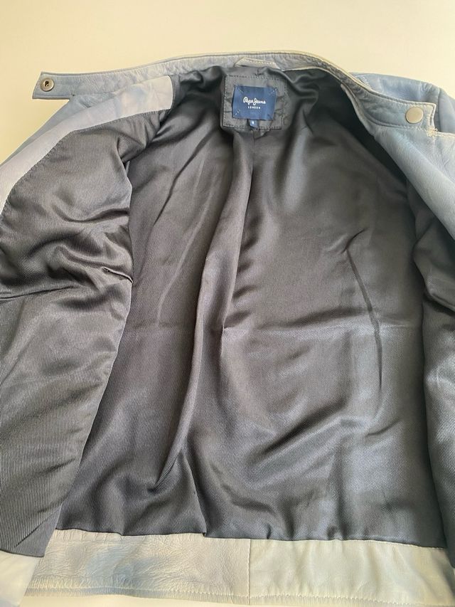 Cazadora SALSA cuero azul vintage