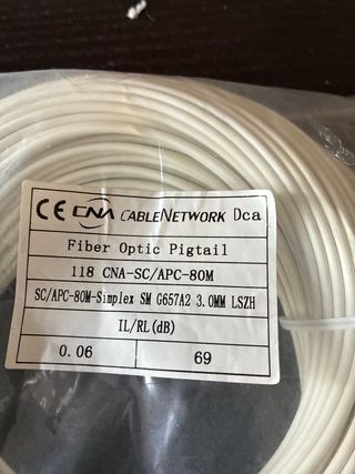 Pigtail Fibra Óptica SC/APC-80M