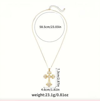 Collar Cruz Dorada con Cristales