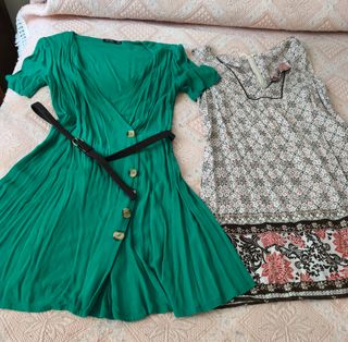 Vestidos: verde & multicolor
