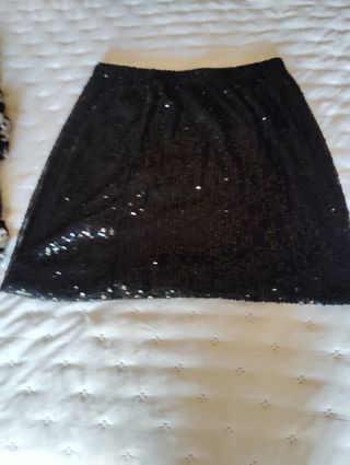 Minifalda negra lentejuelas