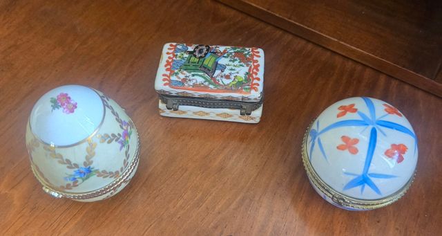 3 Cajitas Porcelana Vintage sin marca